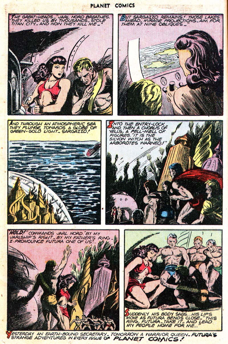 Planet Comics #45 (Fiction House), page 19. Public domain (US).
