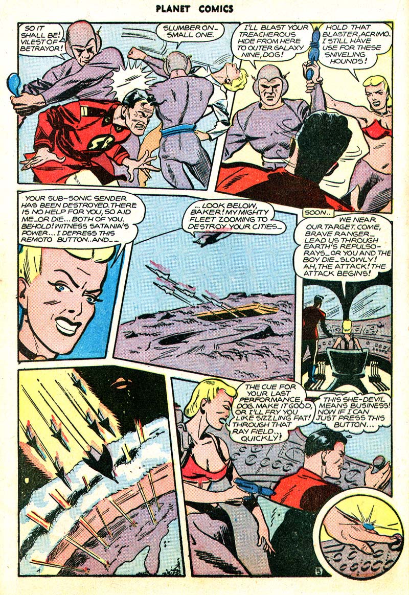 Planet Comics #45 (Fiction House), page 33. Public domain (US).