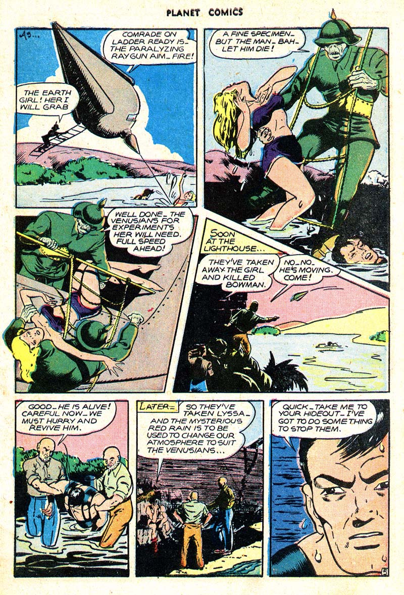 Planet Comics #45 (Fiction House), page 8. Public domain (US).