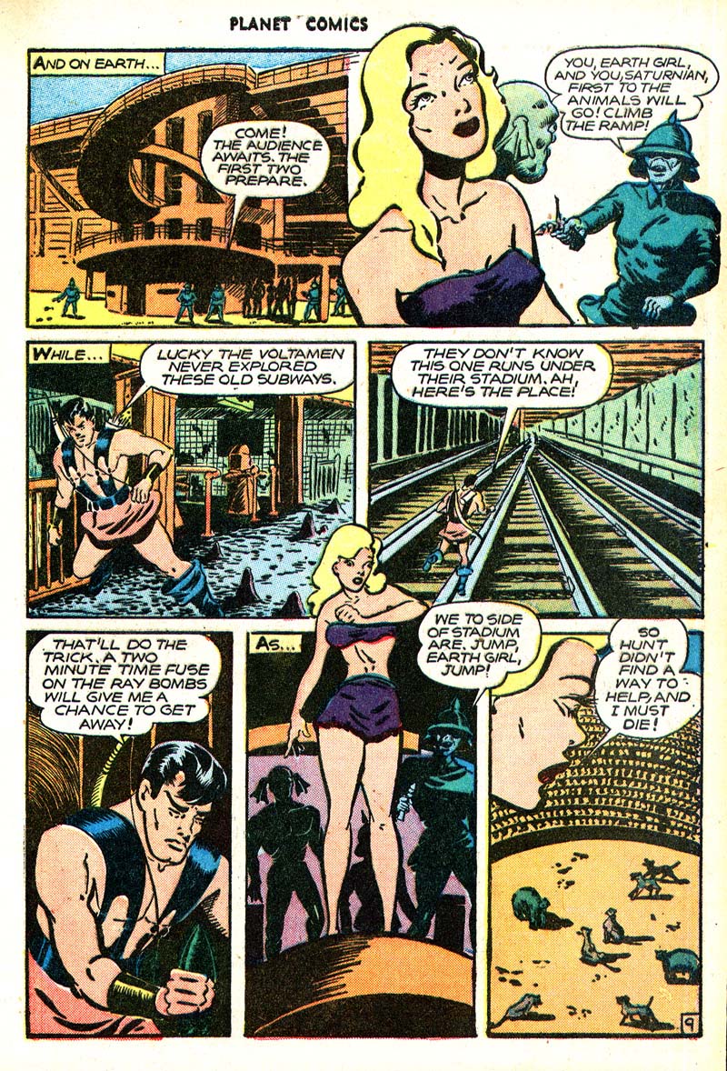 Planet Comics #46 (Fiction House), page 12. Public domain (US).