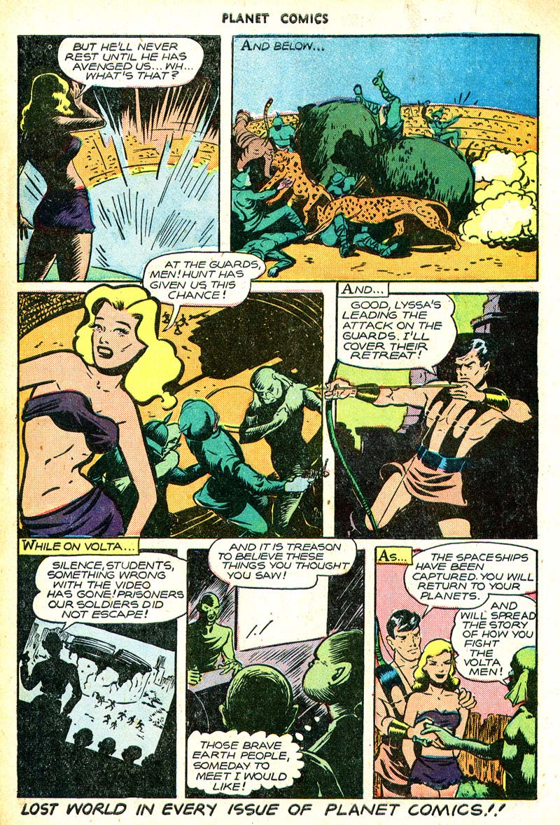 Planet Comics #46 (Fiction House), page 13. Public domain (US).