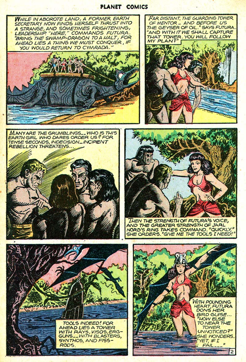 Planet Comics #46 (Fiction House), page 15. Public domain (US).
