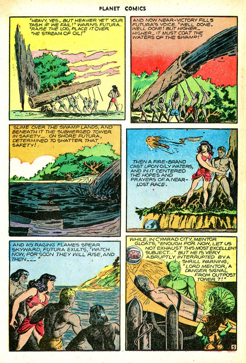 Planet Comics #46 (Fiction House), page 18. Public domain (US).