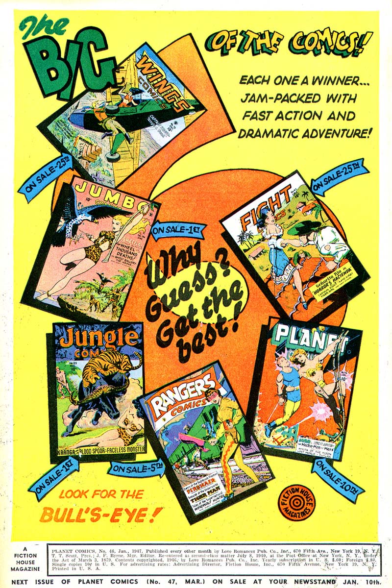 Planet Comics #46 (Fiction House), page 3. Public domain (US).