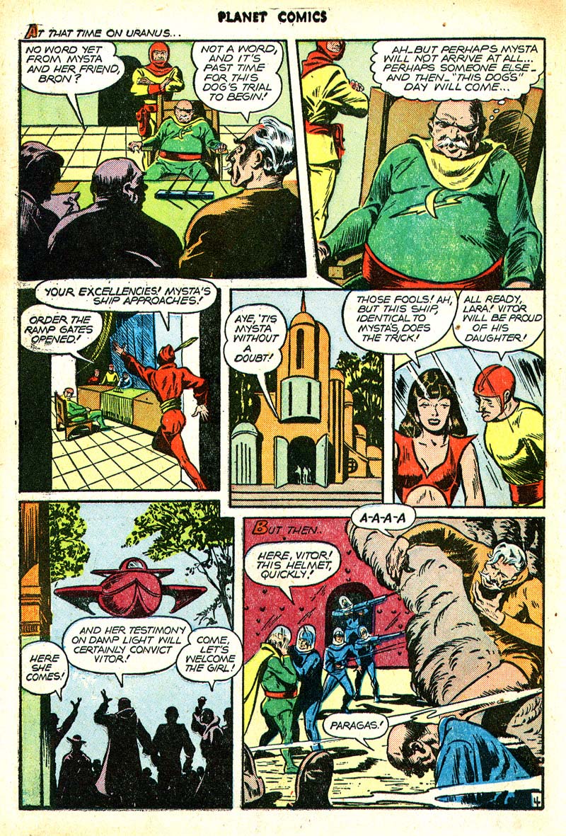 Planet Comics #46 (Fiction House), page 39. Public domain (US).