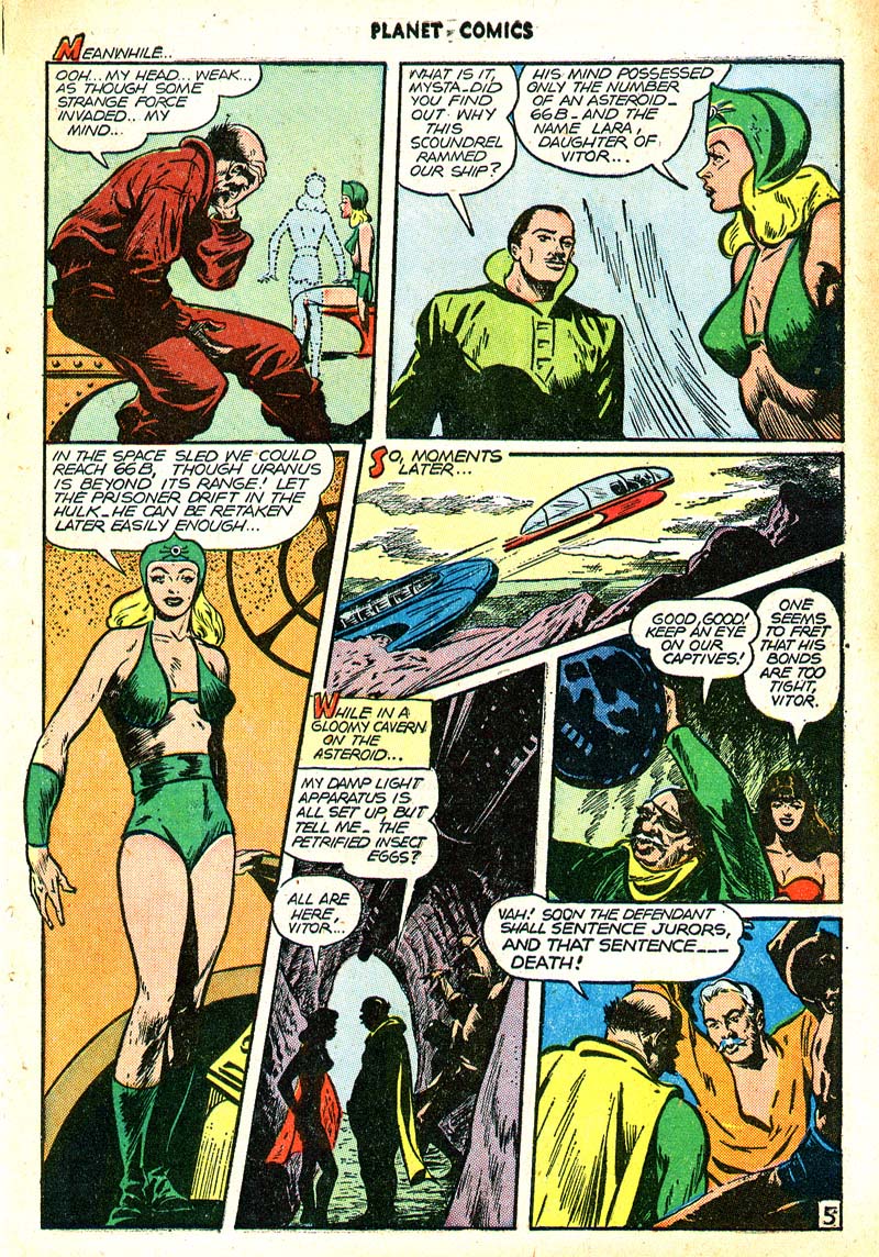 Planet Comics #46 (Fiction House), page 40. Public domain (US).