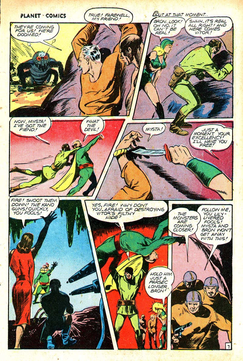 Planet Comics #46 (Fiction House), page 42. Public domain (US).