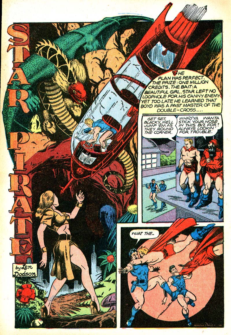 Planet Comics #46 (Fiction House), page 45. Public domain (US).