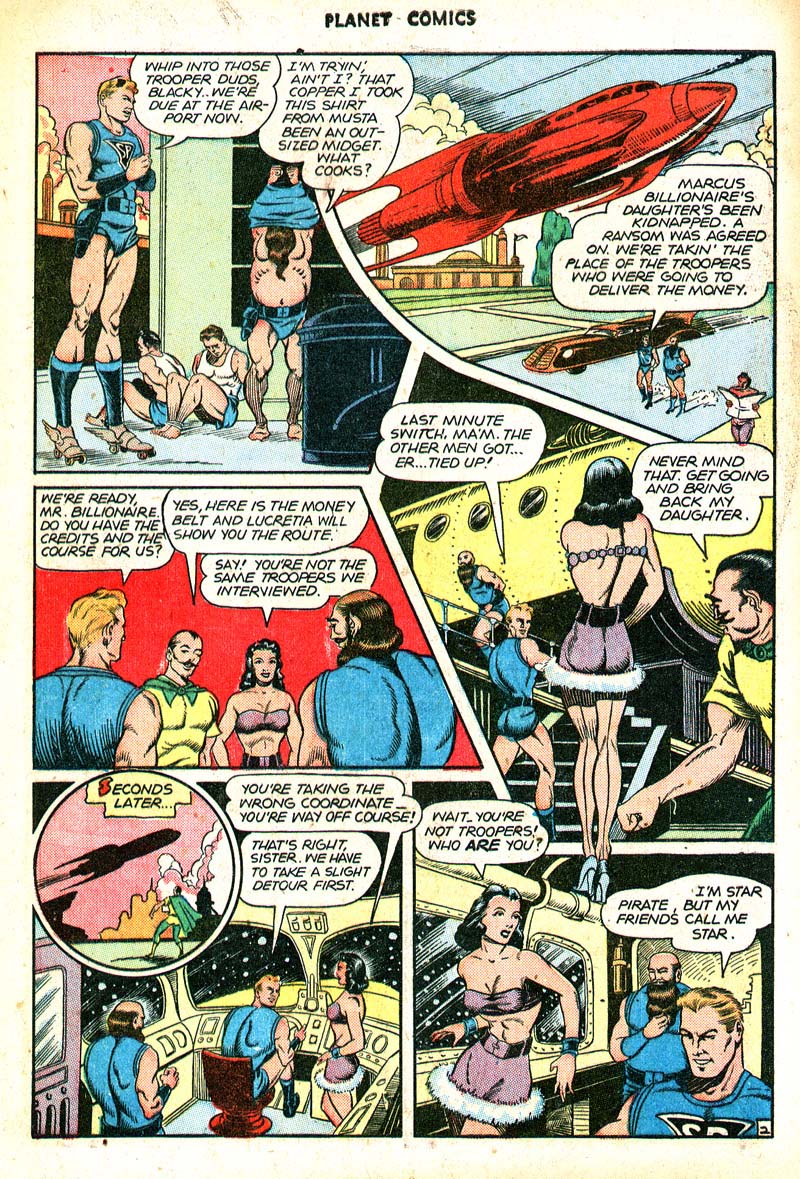 Planet Comics #46 (Fiction House), page 46. Public domain (US).