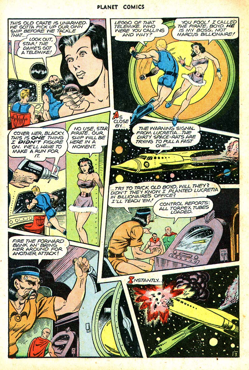 Planet Comics #46 (Fiction House), page 47. Public domain (US).