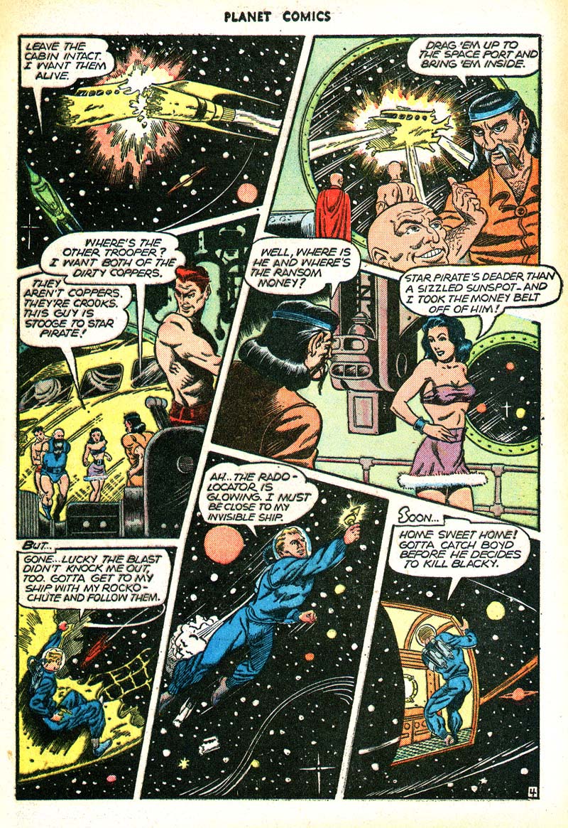 Planet Comics #46 (Fiction House), page 48. Public domain (US).