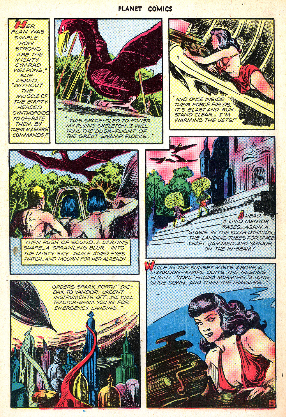 Planet Comics #47 (Fiction House), page 15. Public domain (US).