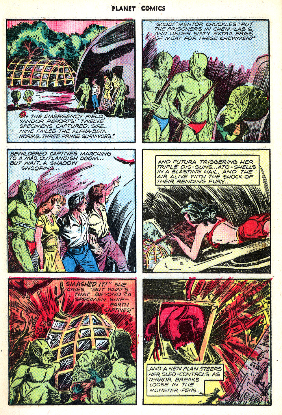 Planet Comics #47 (Fiction House), page 16. Public domain (US).