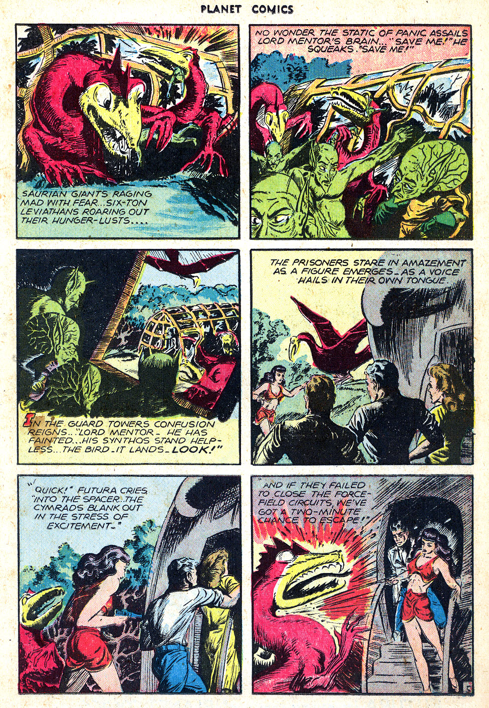 Planet Comics #47 (Fiction House), page 17. Public domain (US).