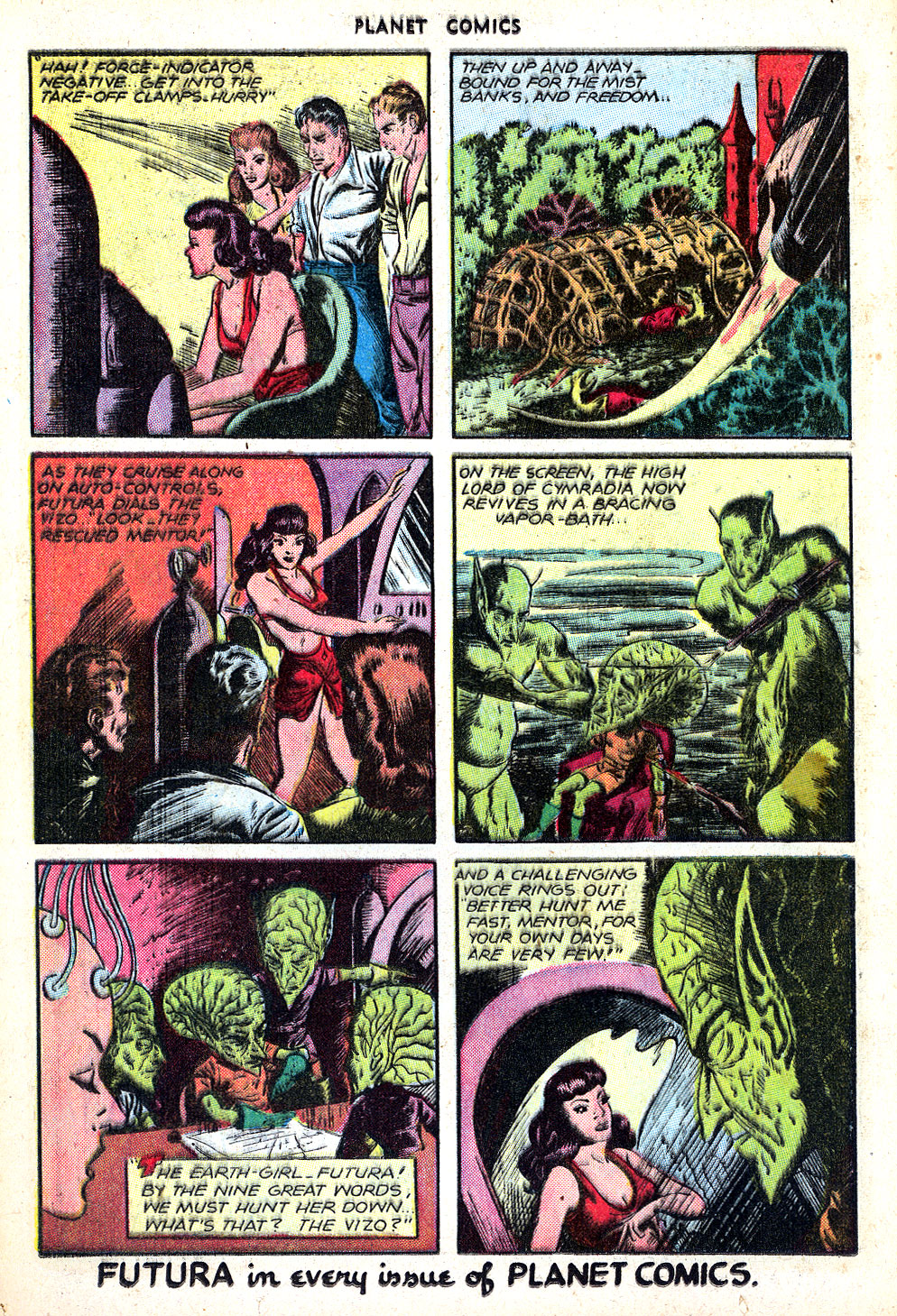 Planet Comics #47 (Fiction House), page 18. Public domain (US).