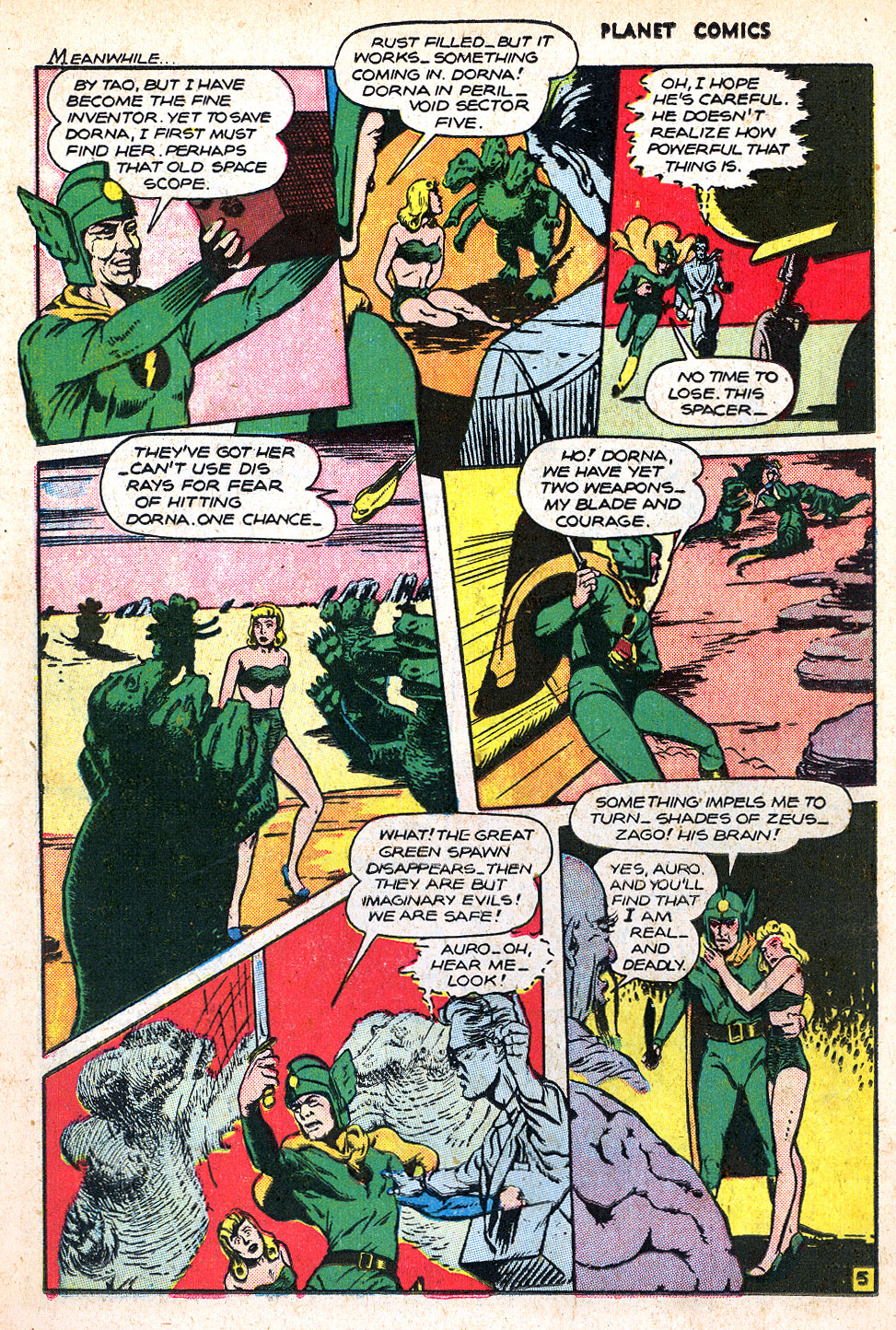 Planet Comics #47 (Fiction House), page 24. Public domain (US).