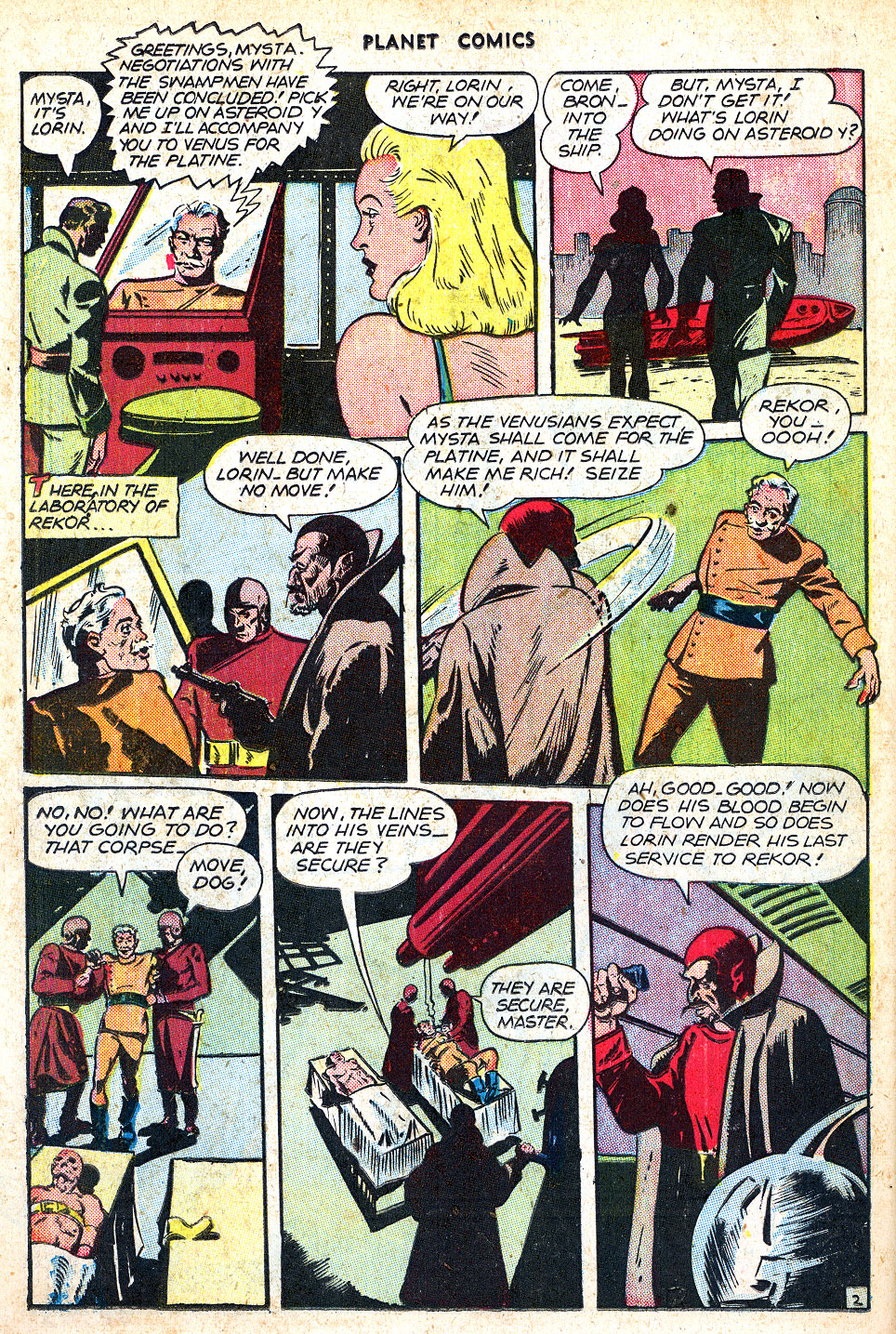 Planet Comics #47 (Fiction House), page 36. Public domain (US).