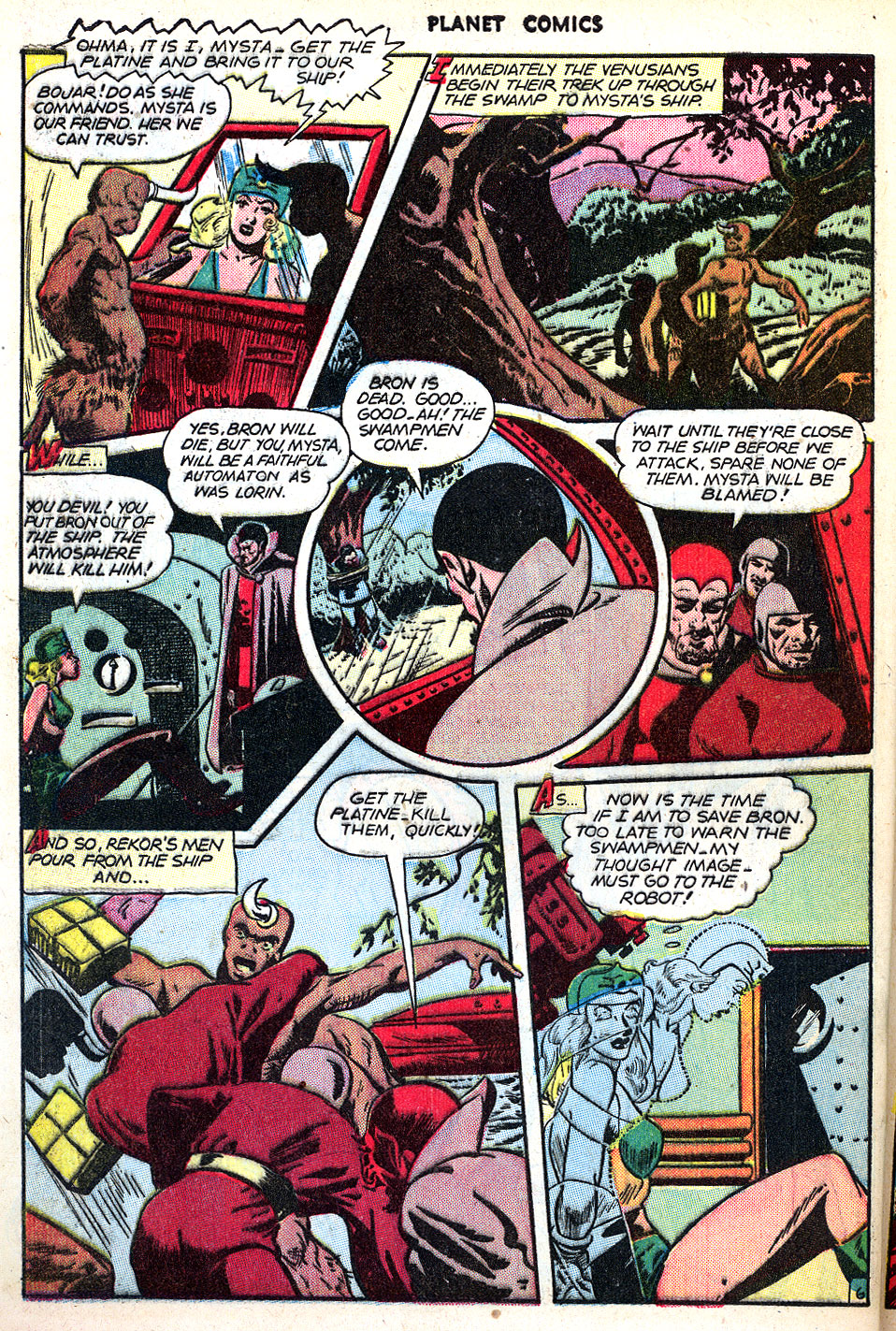 Planet Comics #47 (Fiction House), page 40. Public domain (US).
