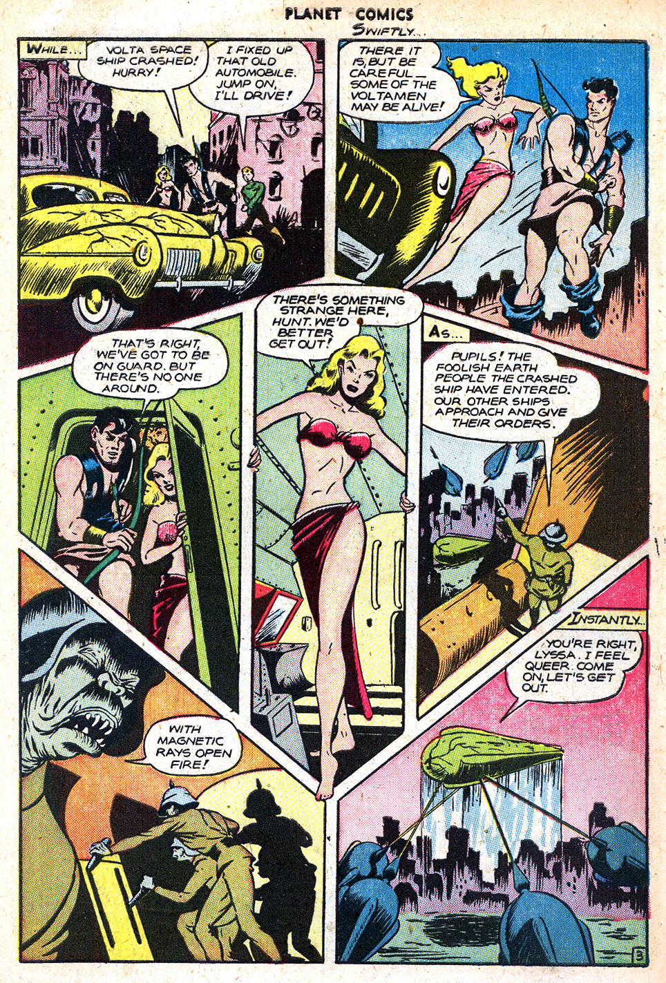 Planet Comics #47 (Fiction House), page 5. Public domain (US).