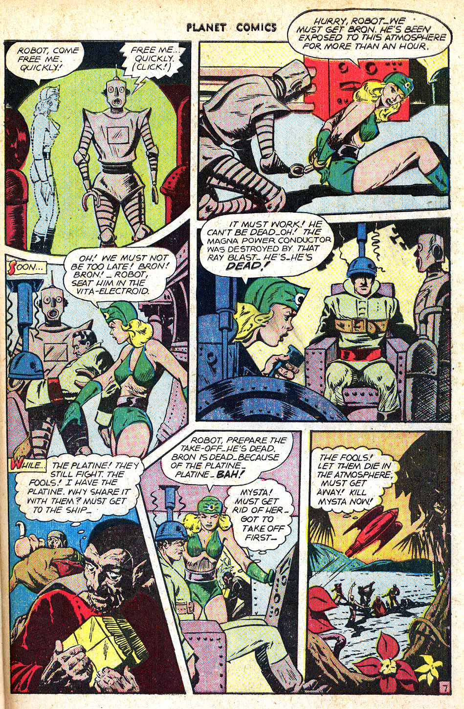 Planet Comics #47 (Fiction House), page 41. Public domain (US).