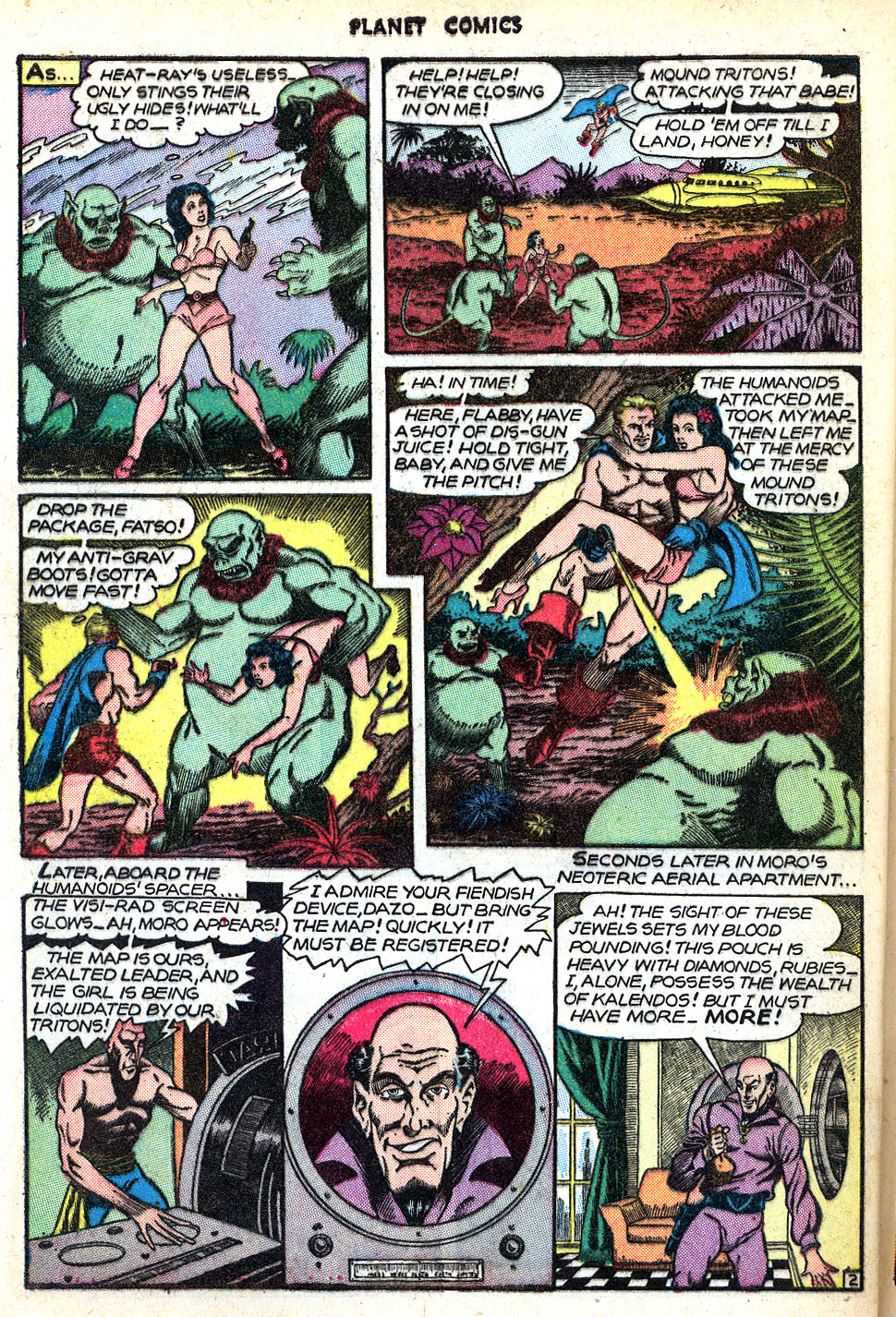 Planet Comics #47 (Fiction House), page 44. Public domain (US).