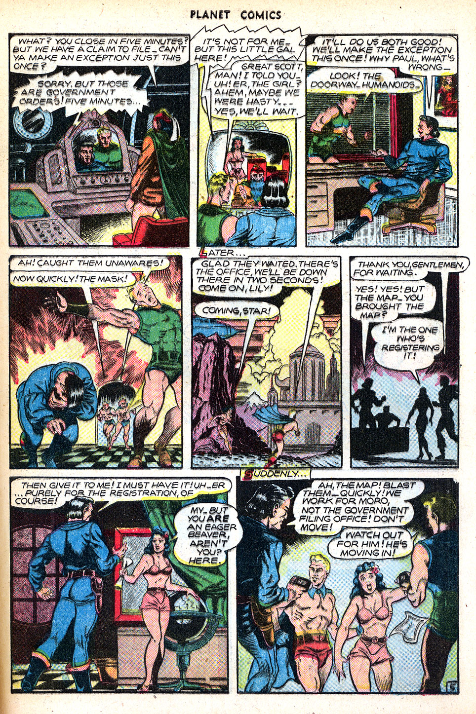 Planet Comics #47 (Fiction House), page 47. Public domain (US).