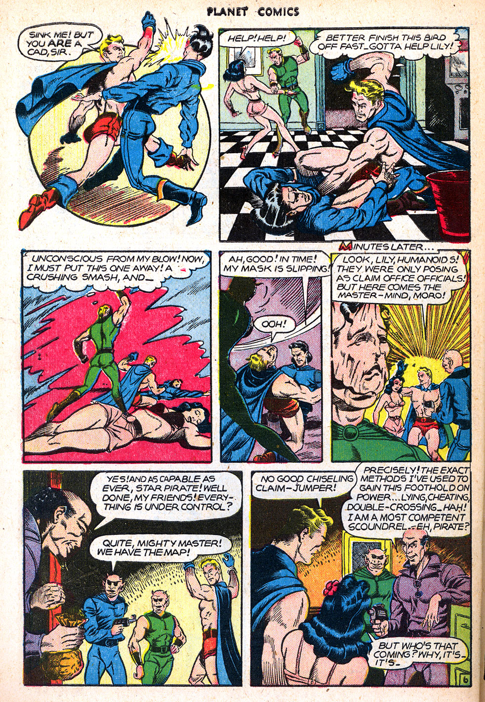 Planet Comics #47 (Fiction House), page 48. Public domain (US).
