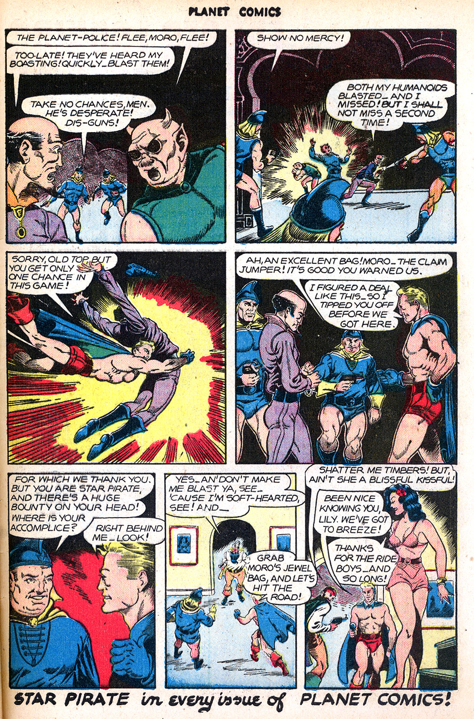 Planet Comics #47 (Fiction House), page 49. Public domain (US).