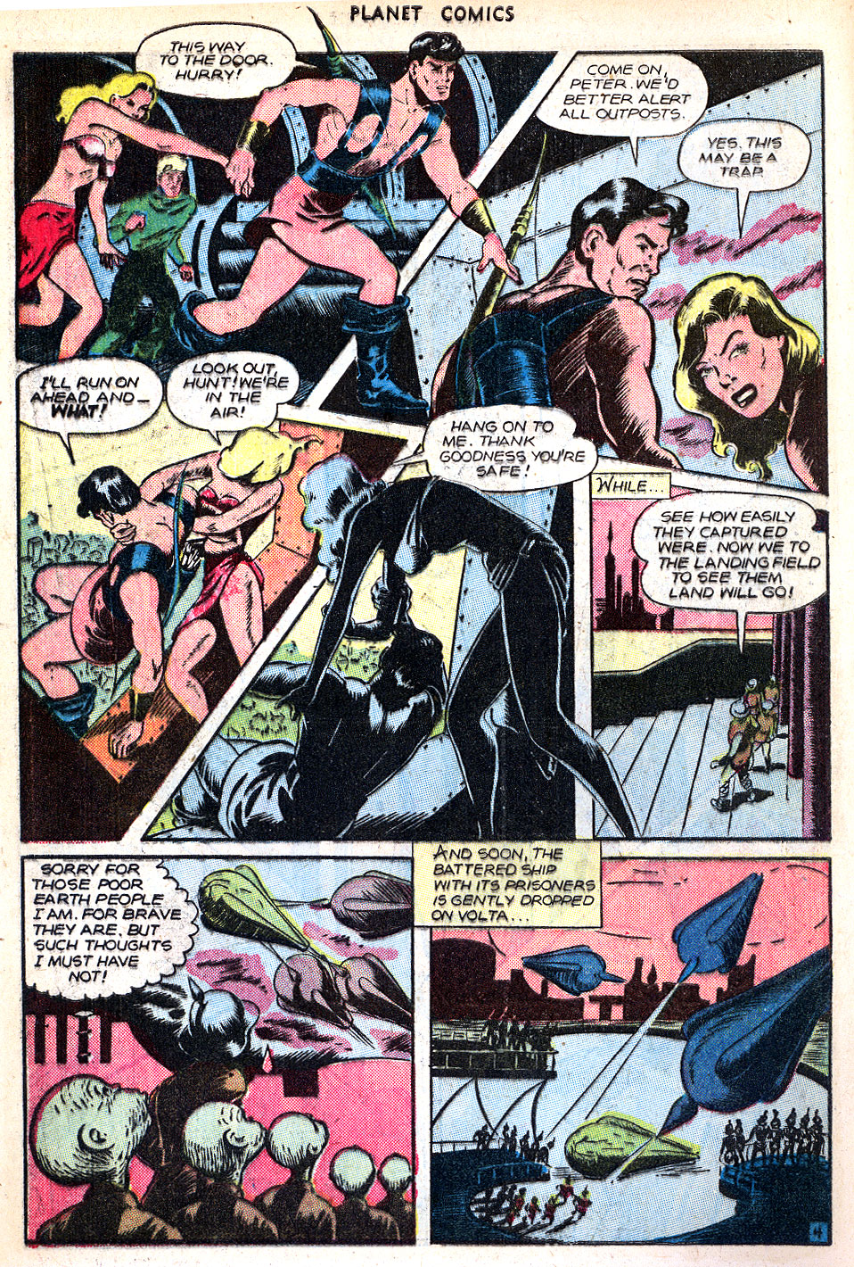 Planet Comics #47 (Fiction House), page 6. Public domain (US).