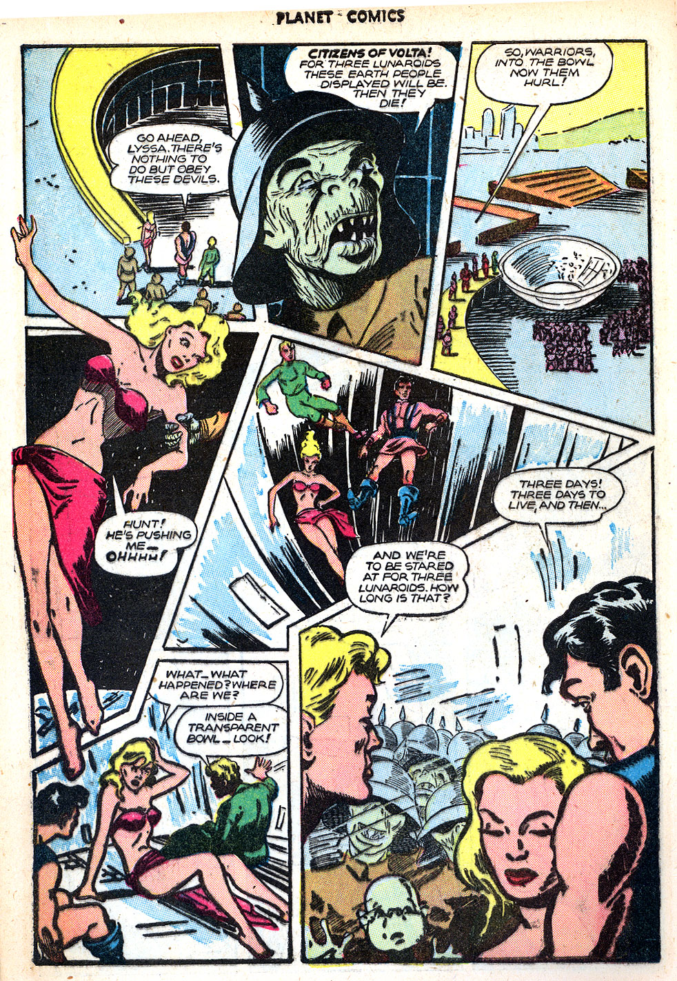 Planet Comics #47 (Fiction House), page 8. Public domain (US).