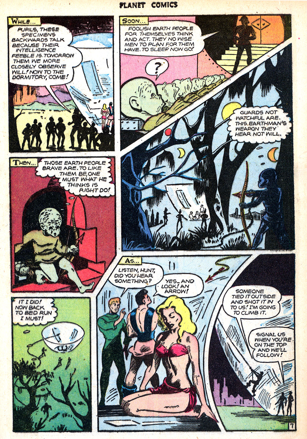 Planet Comics #47 (Fiction House), page 9. Public domain (US).