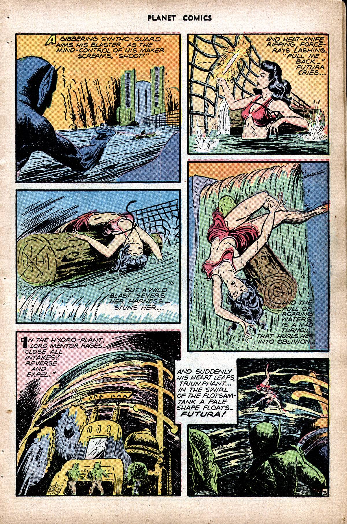 Planet Comics #48 (Fiction House), page 15. Public domain (US).