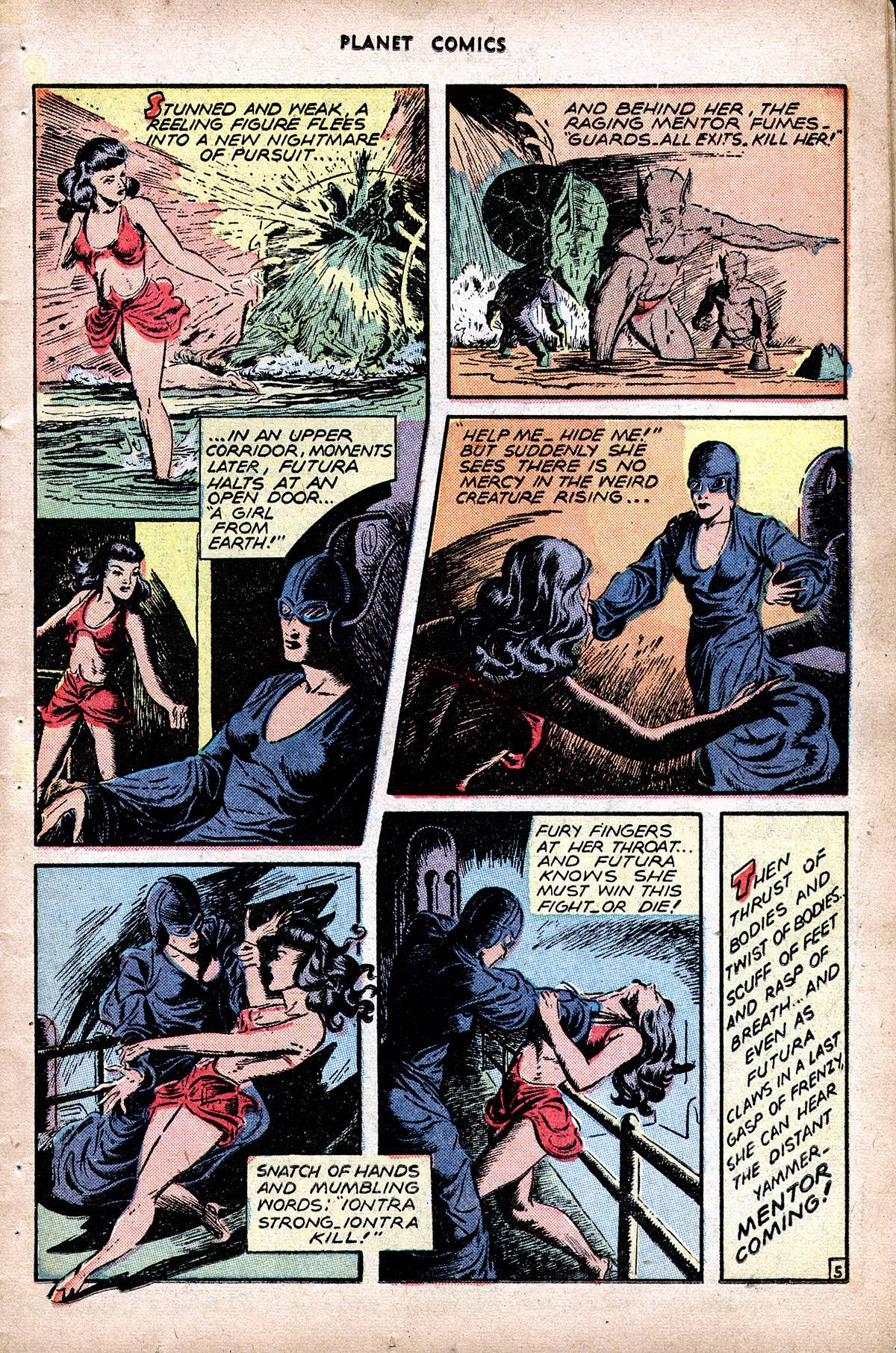 Planet Comics #48 (Fiction House), page 17. Public domain (US).