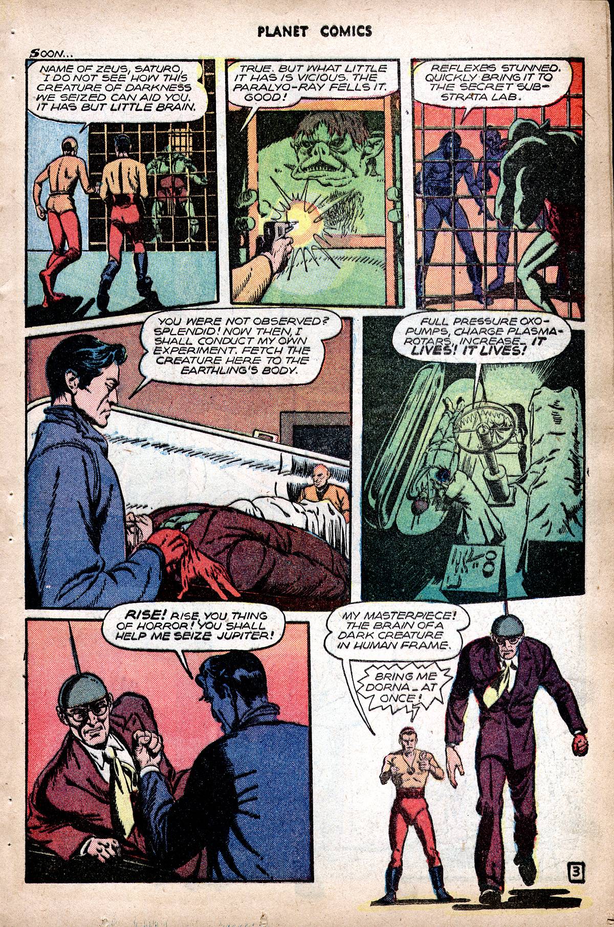 Planet Comics #48 (Fiction House), page 21. Public domain (US).