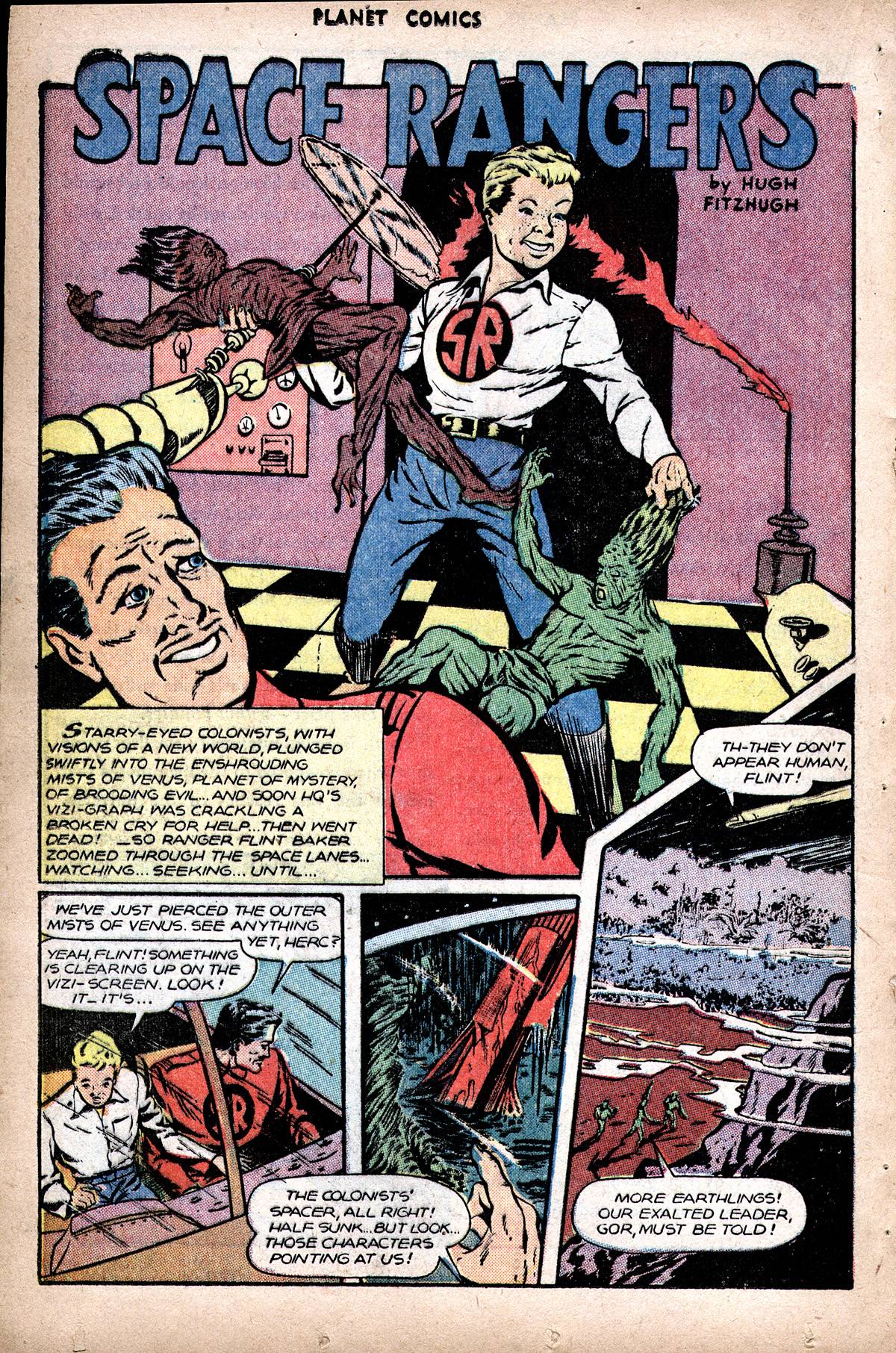 Planet Comics #48 (Fiction House), page 28. Public domain (US).
