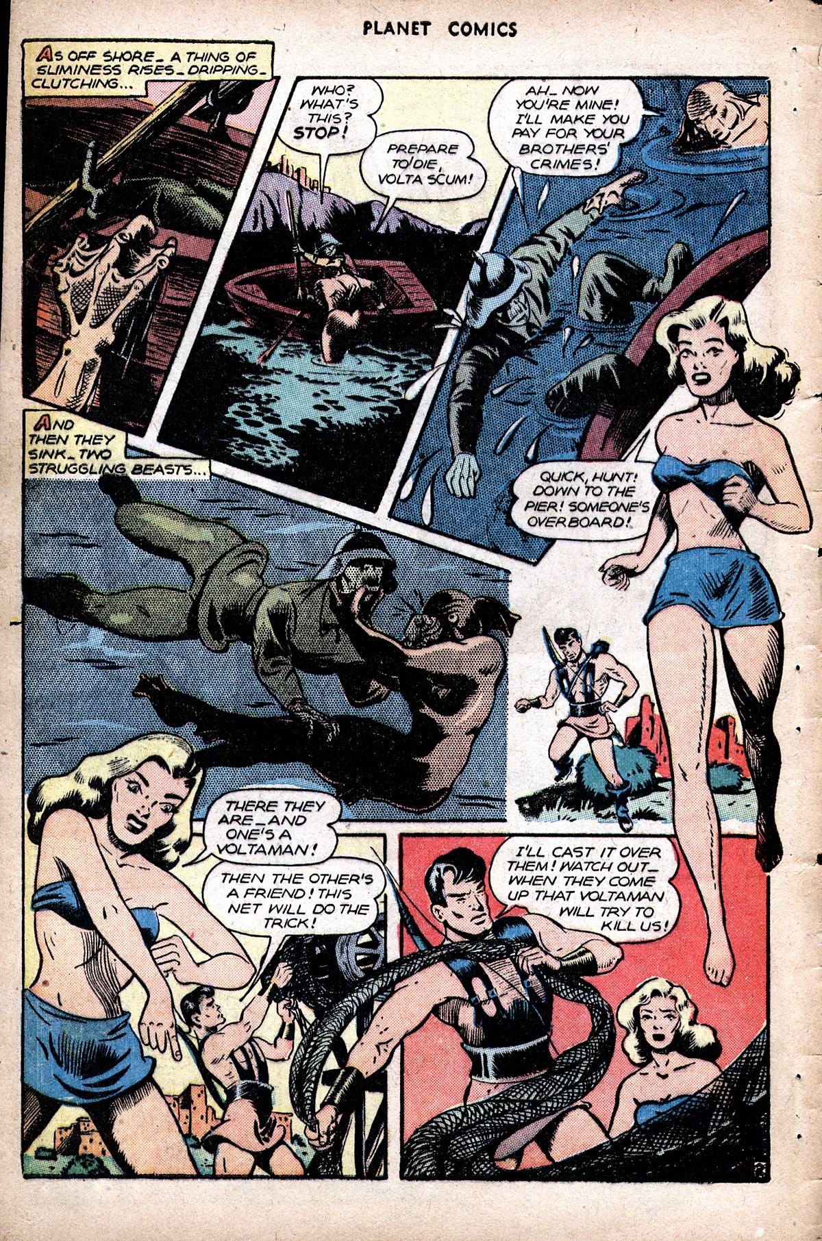 Planet Comics #48 (Fiction House), page 4. Public domain (US).