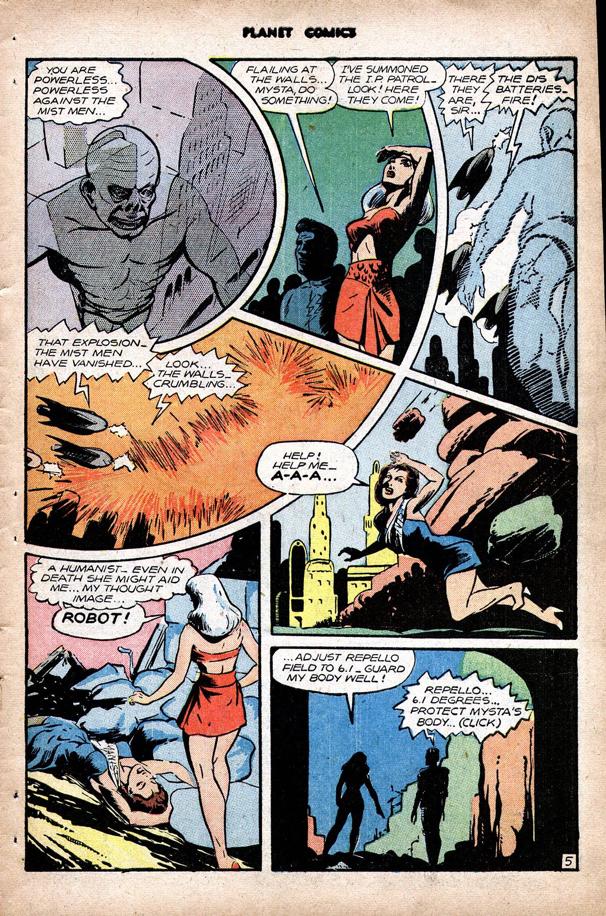 Planet Comics #48 (Fiction House), page 39. Public domain (US).