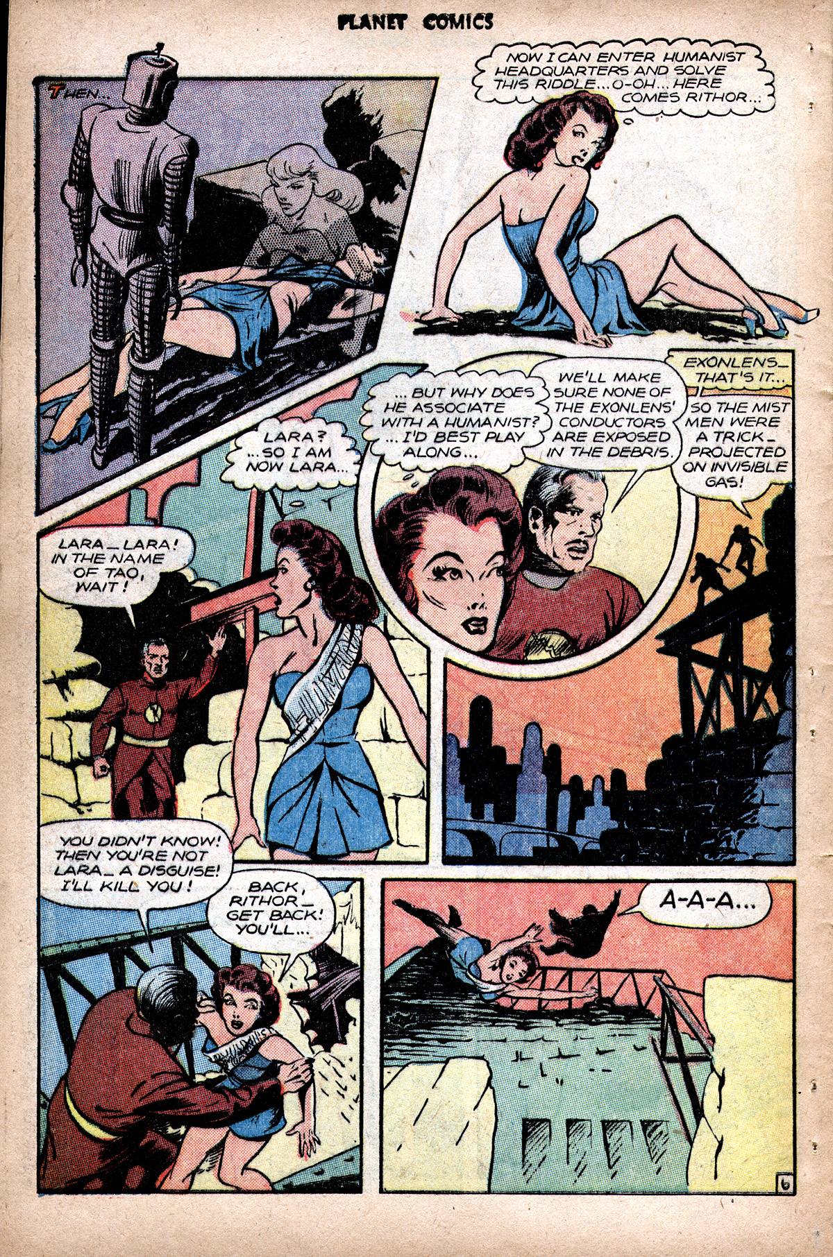 Planet Comics #48 (Fiction House), page 40. Public domain (US).