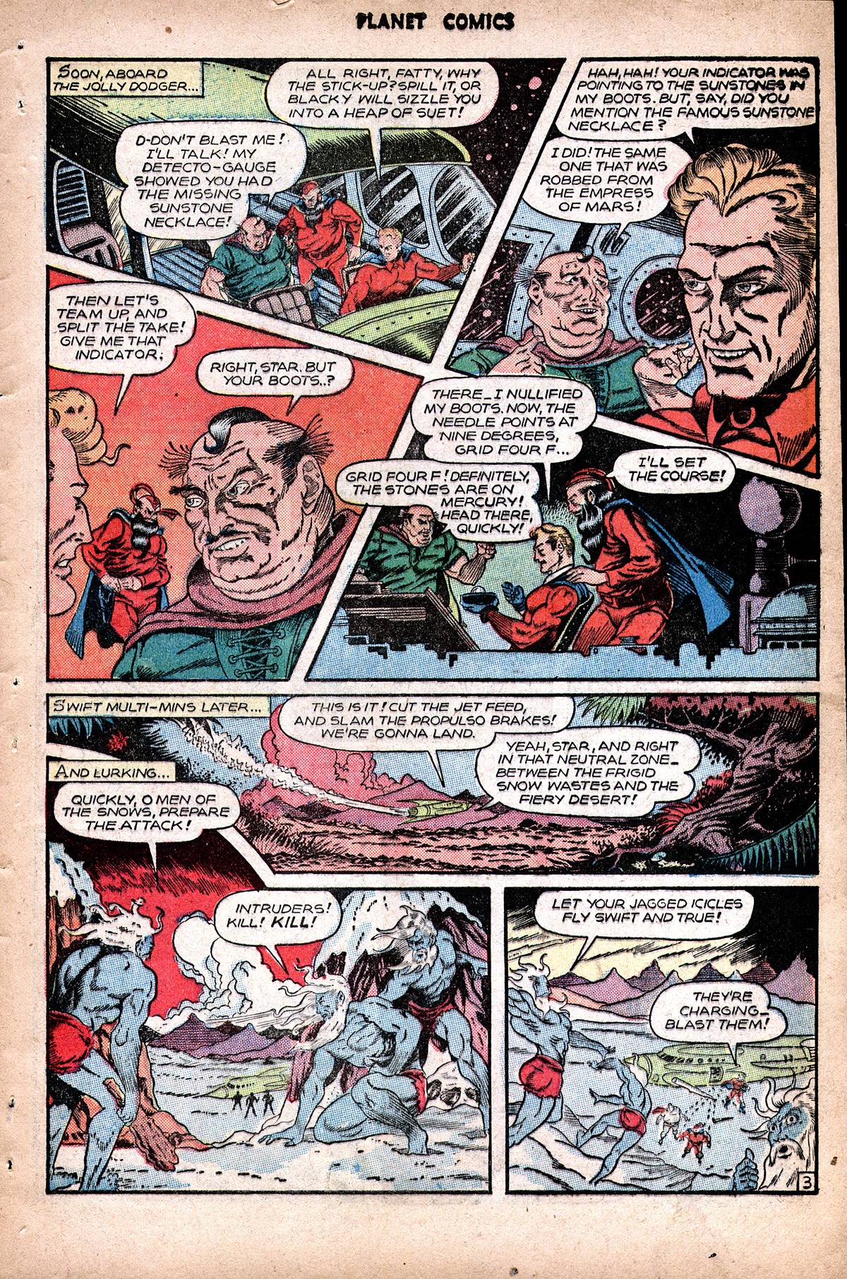 Planet Comics #48 (Fiction House), page 45. Public domain (US).
