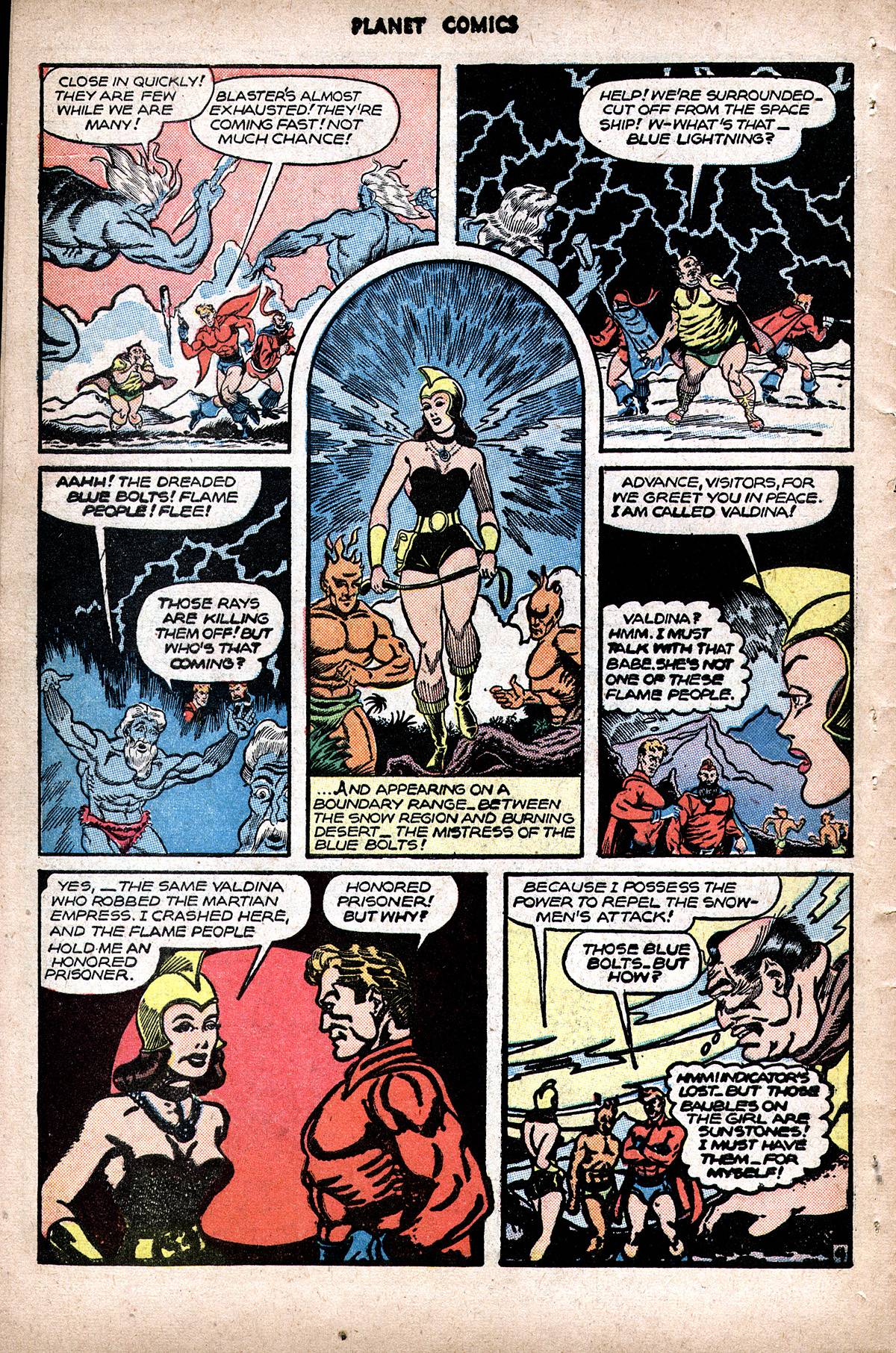 Planet Comics #48 (Fiction House), page 46. Public domain (US).