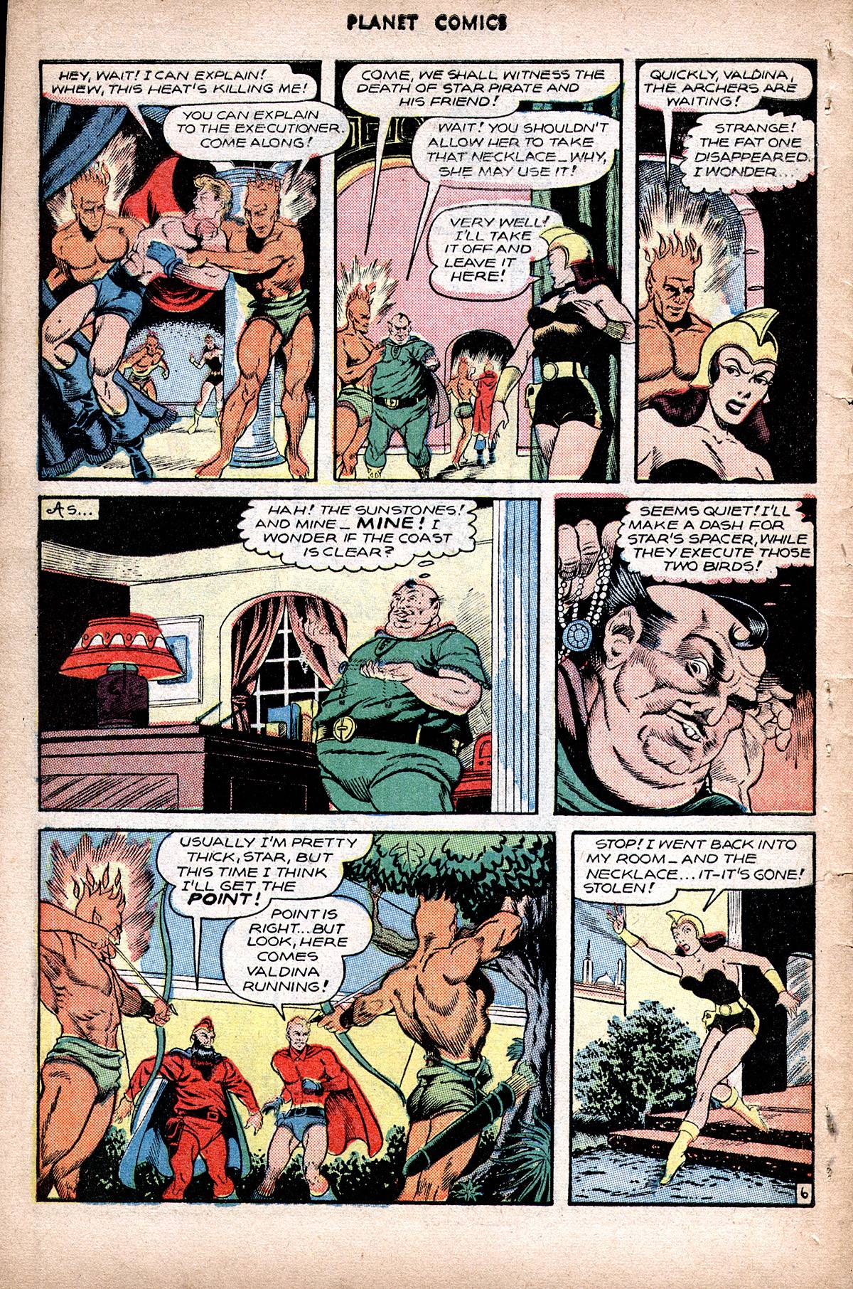 Planet Comics #48 (Fiction House), page 48. Public domain (US).