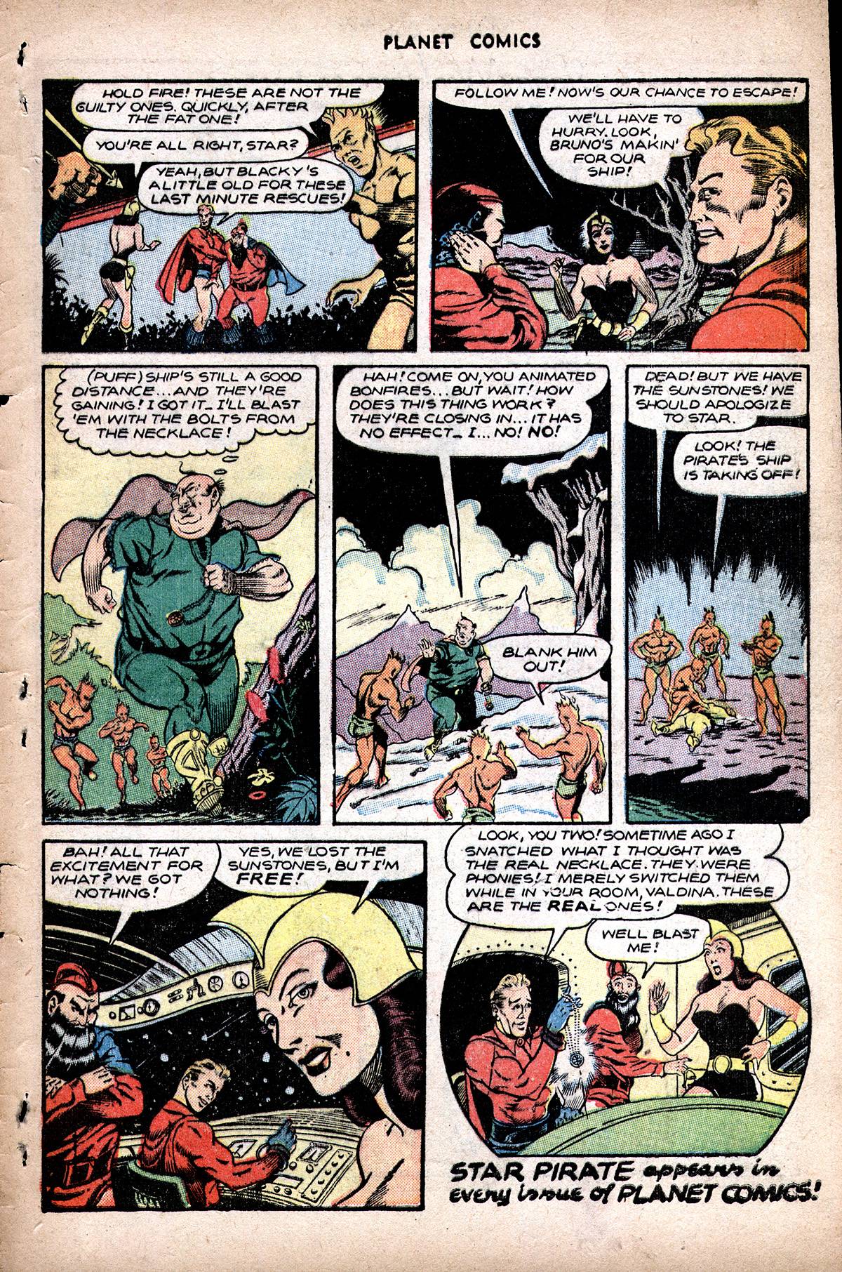 Planet Comics #48 (Fiction House), page 49. Public domain (US).