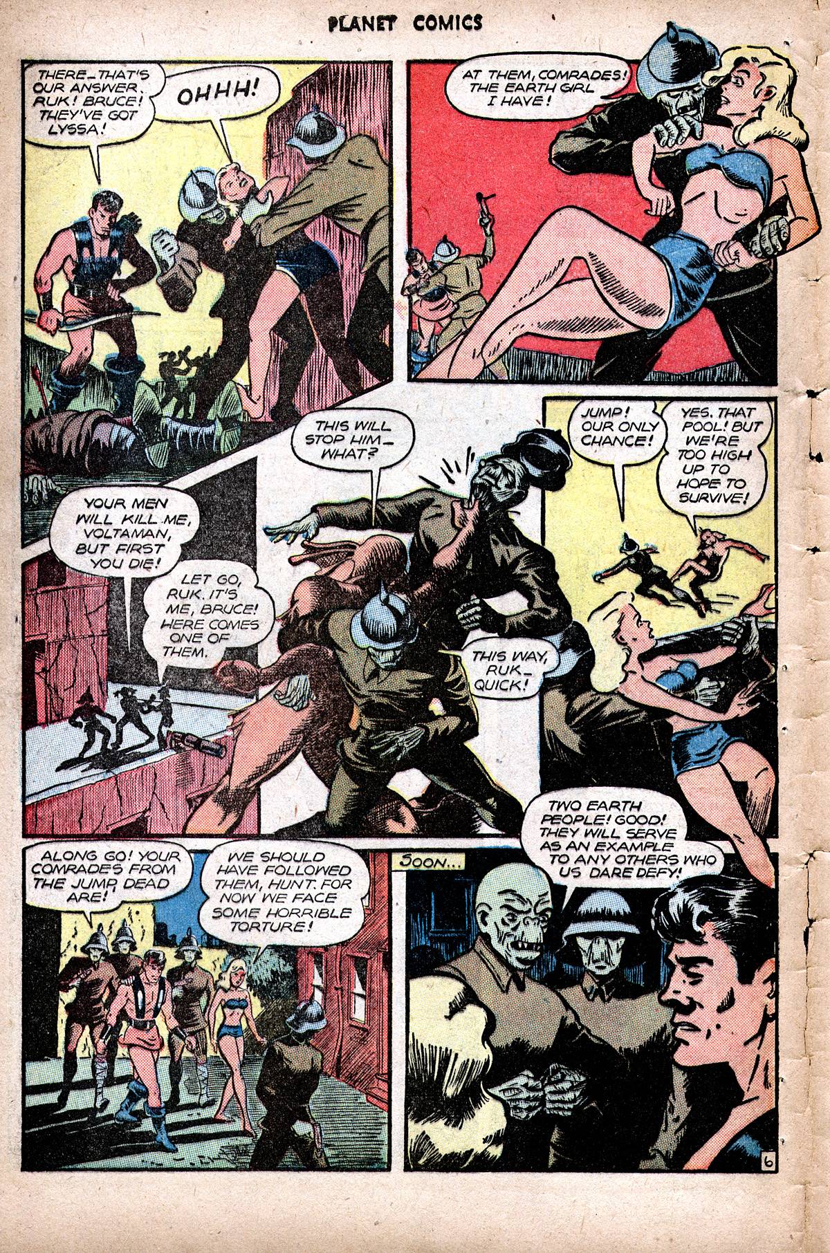 Planet Comics #48 (Fiction House), page 8. Public domain (US).
