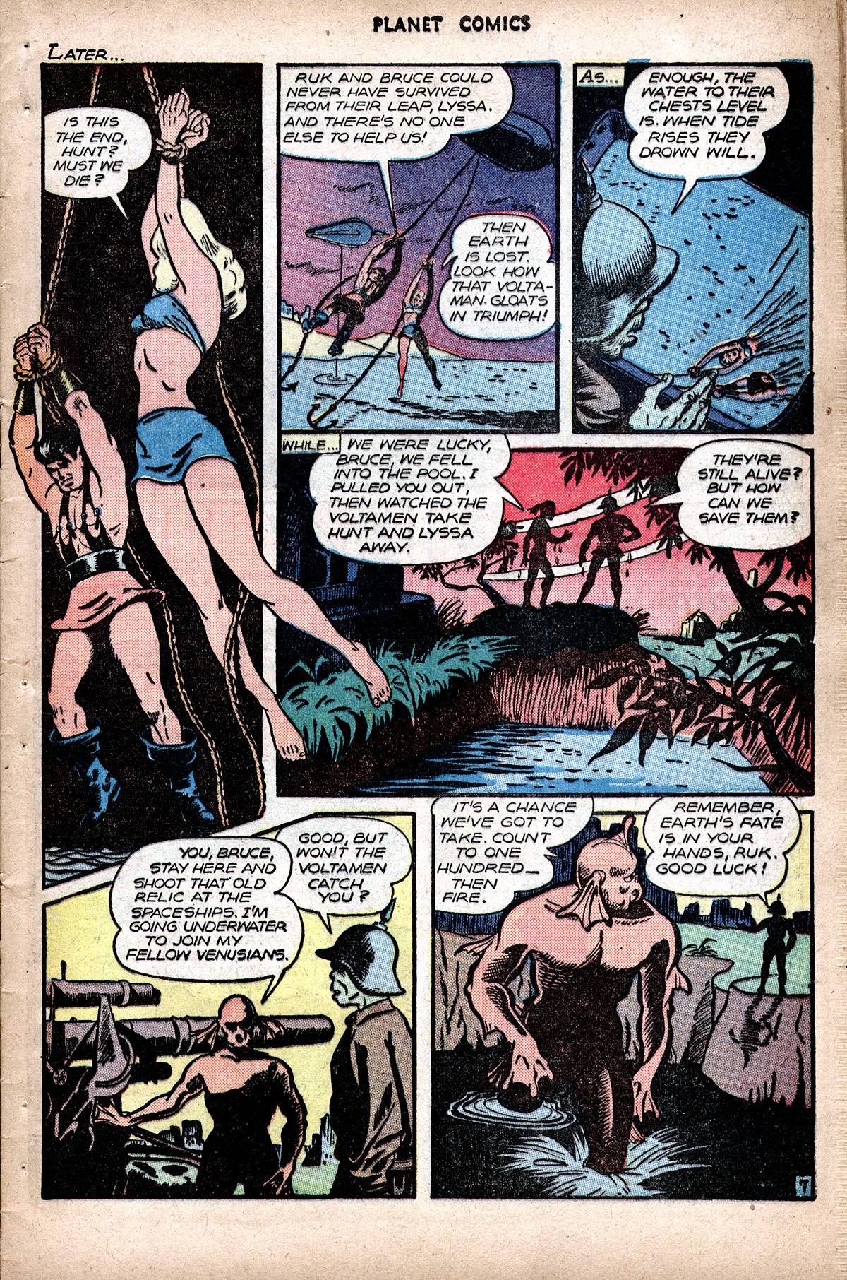 Planet Comics #48 (Fiction House), page 9. Public domain (US).