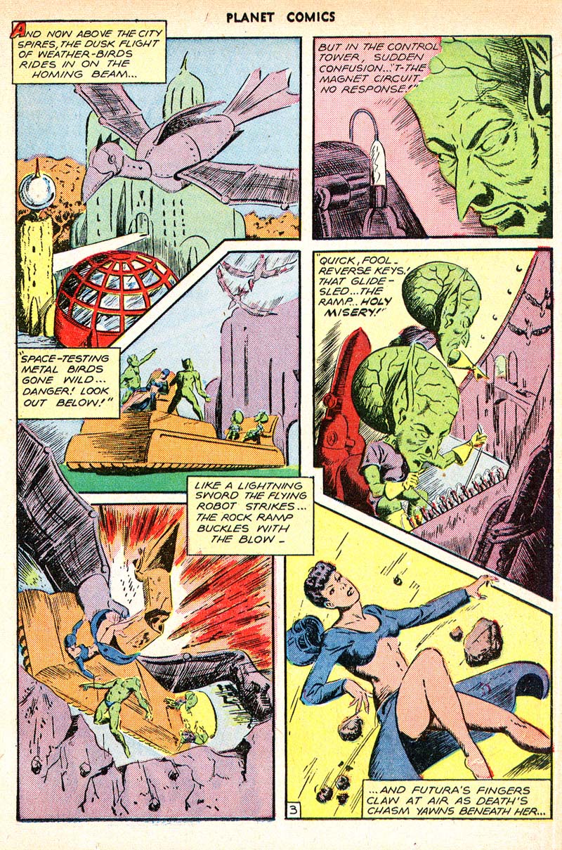 Planet Comics #49 (Fiction House), page 15. Public domain (US).