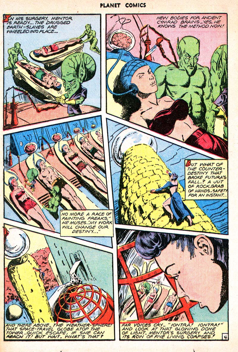 Planet Comics #49 (Fiction House), page 16. Public domain (US).