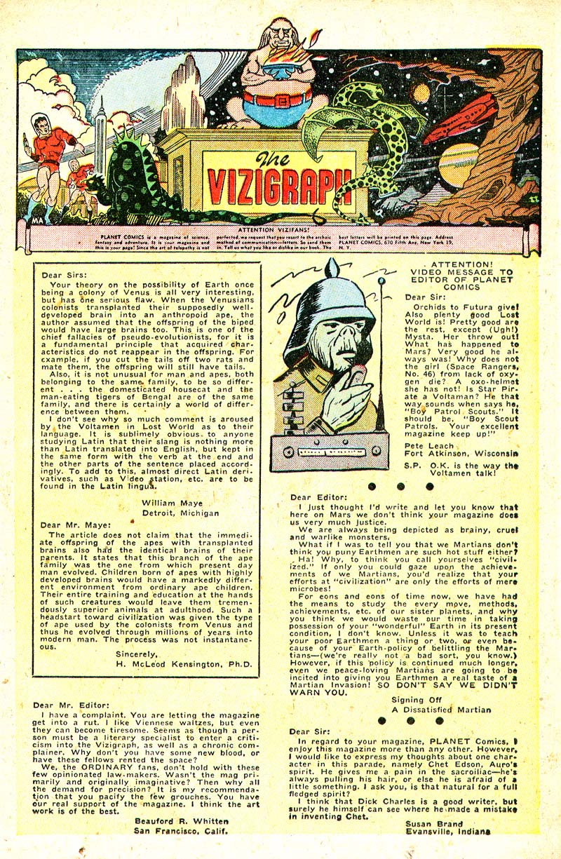 Planet Comics #49 (Fiction House), page 19. Public domain (US).