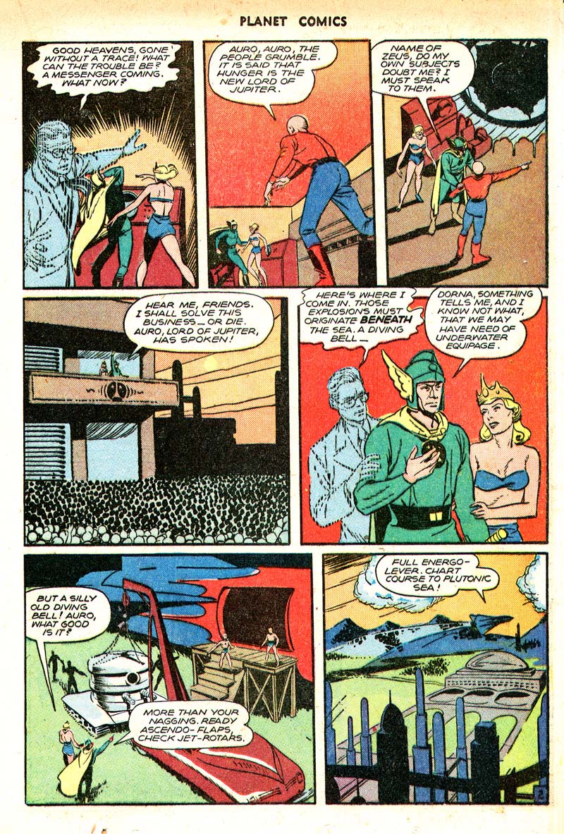 Planet Comics #49 (Fiction House), page 21. Public domain (US).