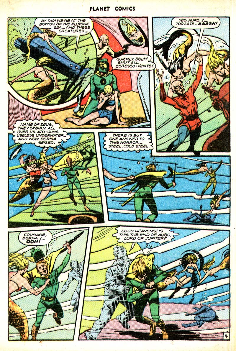 Planet Comics #49 (Fiction House), page 23. Public domain (US).