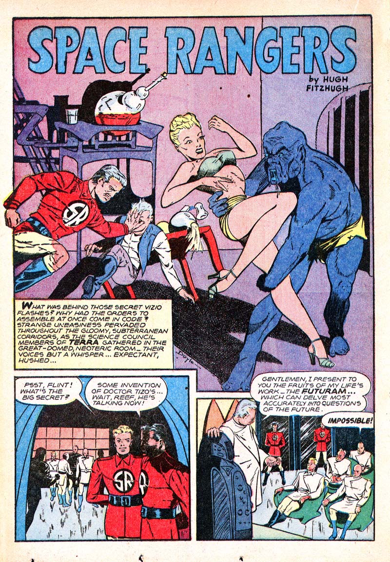 Planet Comics #49 (Fiction House), page 28. Public domain (US).
